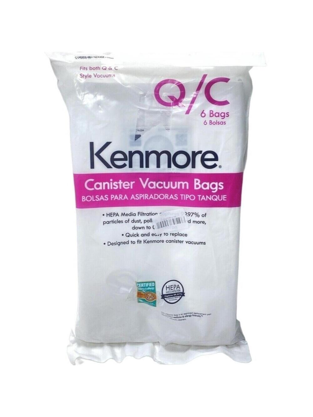 Kenmore HEPA Vacuum Bags. Package of 6 Premium HEPA Synthetic Bags.